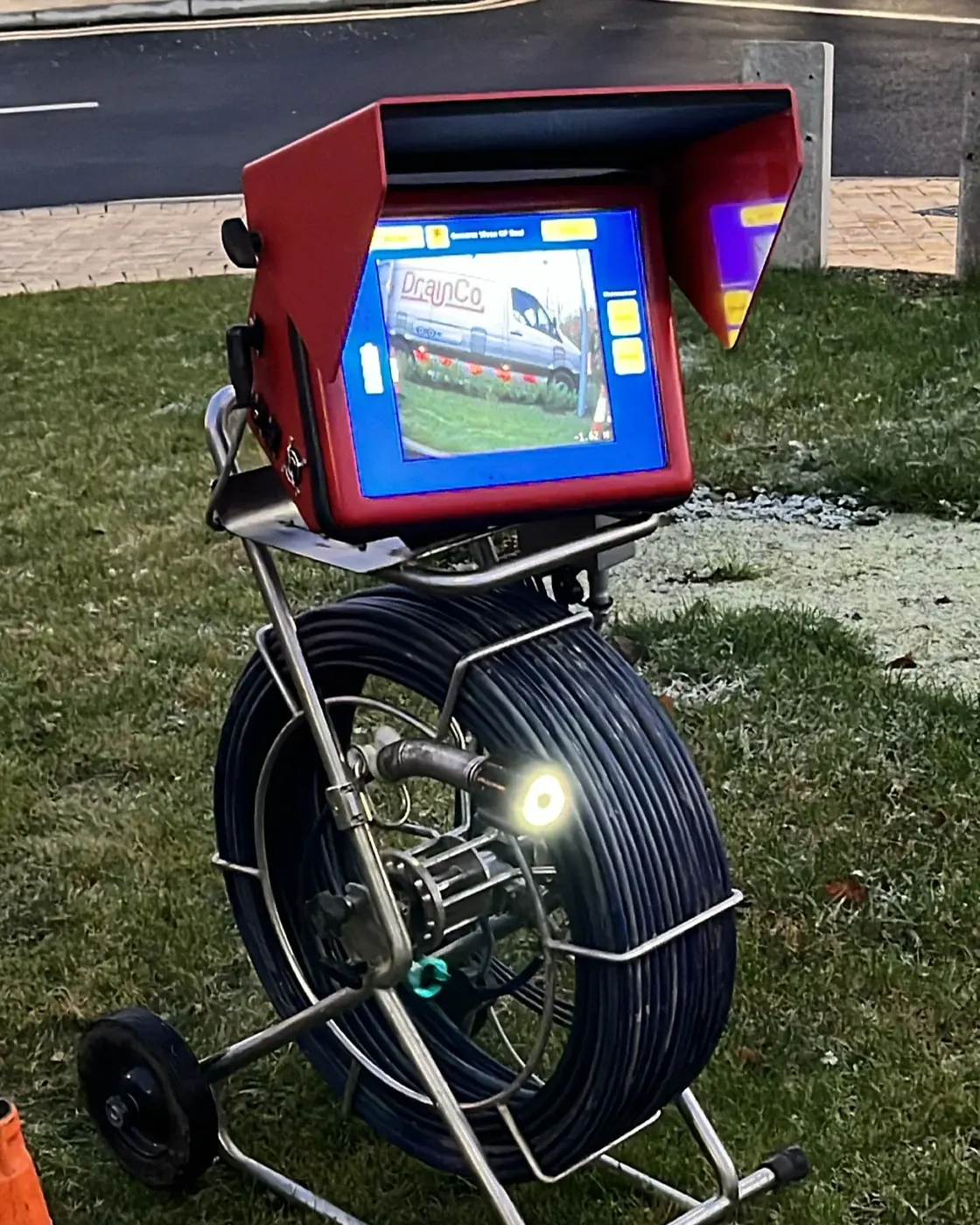 CCTV unit on a lawn survey