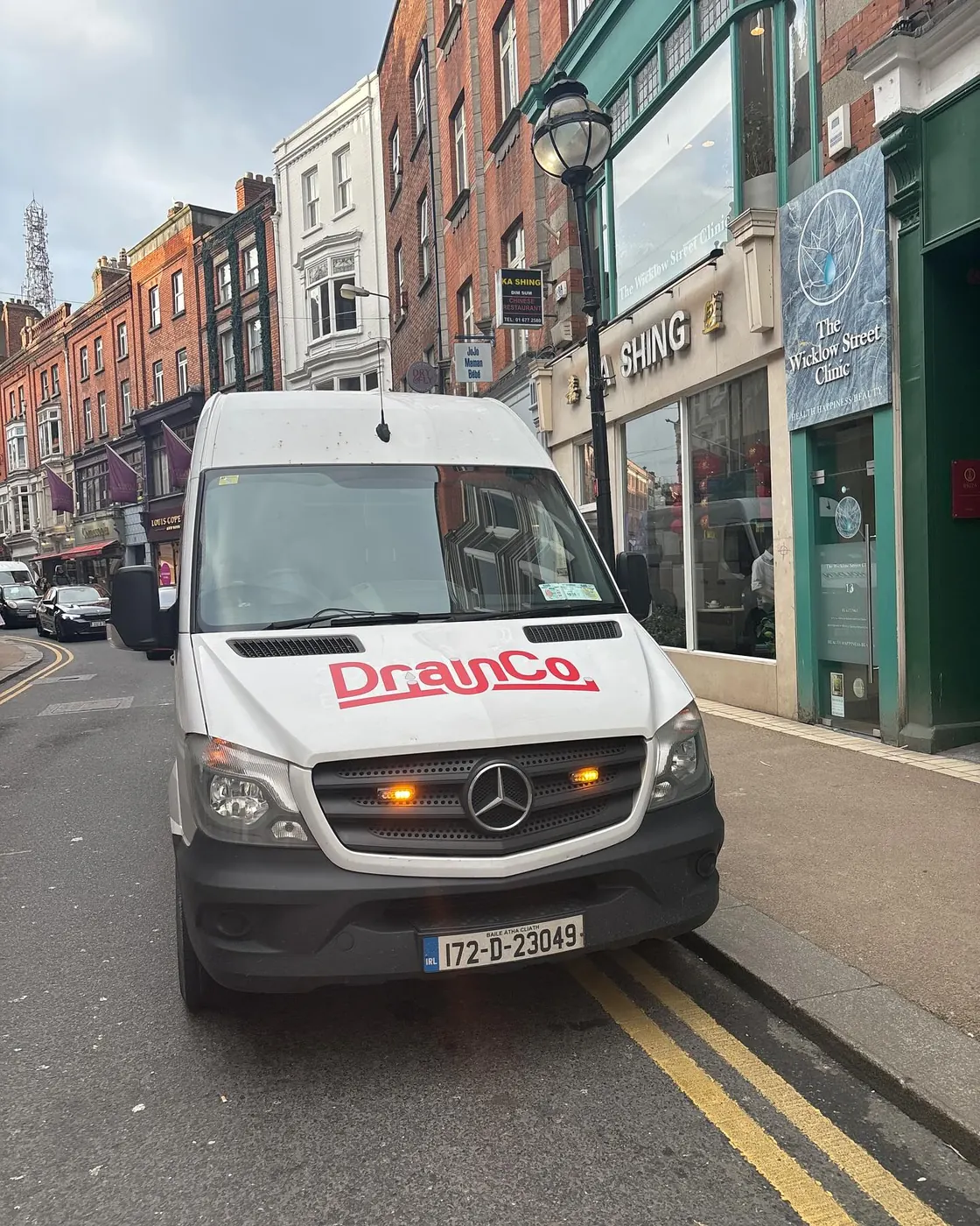 A DrainCo van on a Dublin street